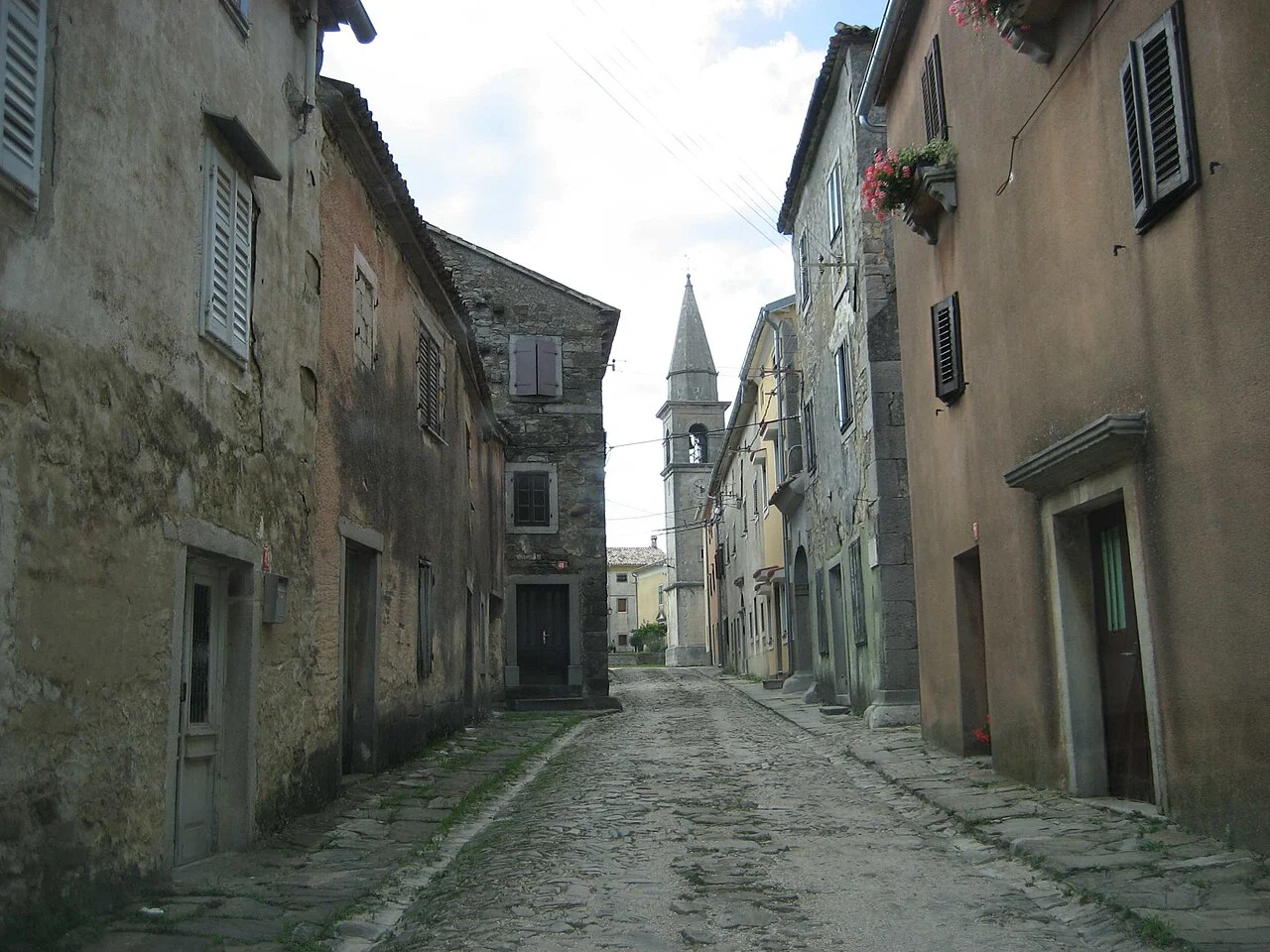 The village, at walking pace